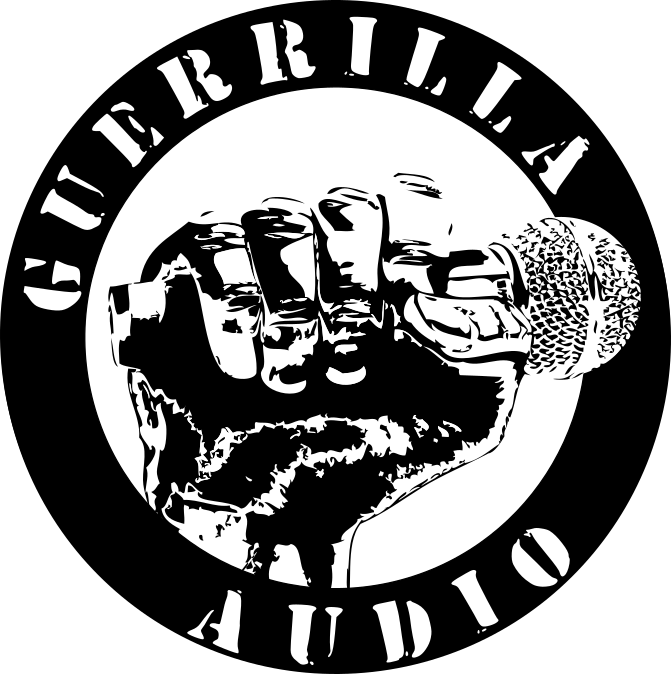 Guerrilla Audio: a raised fist holding a microphone